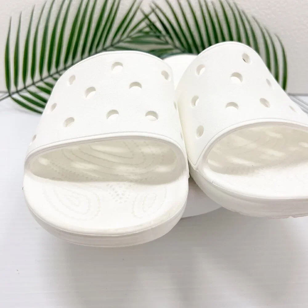 Crocs Unisex Adults' White Croslite Slip On Classic Slide Sandals Size 9M 11W